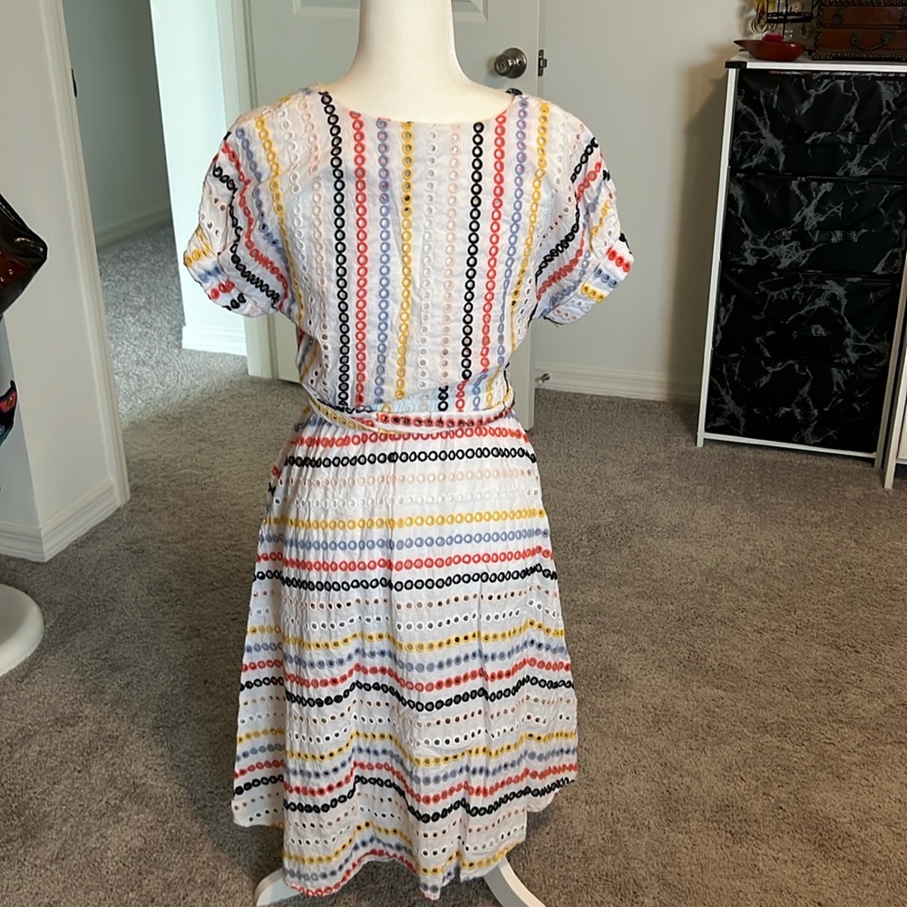 EUC Eva Franco Anthropologie Eyelet Dress - Size 8 - Picture 6 of 8